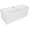 Mexen Gia voľne stojaca rohová ryhovaná ľavá 170 x 80 cm, biela mat, prepad brúsený nikel - 52701708001L-97