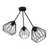 Light Home Stropné svietidlo Nuvola Trio, 3x čierne drôtené tienidlo