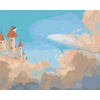 Maľovanie podľa čísel Veľryba a zámok, 40x50 cm, vypnuté plátno na rám (6051541)