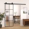 vidaXL Posuvné dvere s kovaním 76x205 cm ESG sklo a hliník 3152140