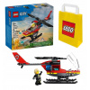 LEGO City 60411 Hasičský záchranný vrtuľník + Papierová taška LEGO 6315786 žltá 24x8x18 cm (LEGO CITY 5+ POŽIARNY ZÁCHRANNÝ Vrtuľník 60411)