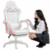 Herné kreslo LAZYhome LC11 White, umelá koža