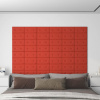 vidaXL Nástenné panely 12 ks červené 30x15 cm umelá koža 0,54 m² 343969