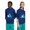 Detská mikina adidas tmavomodrá farba, s kapucňou, s potlačou, KB7312 140