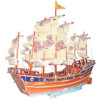 WOODEN TOY , WCK 3D puzzle Plachetnica dynastie Ming farebná