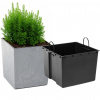 Lamela kvetináč 30 cm x 30 x 30,5 cm priemer 30 cm plast odtiene sivej a striebornej (KVETINÁČ KVETINÁR KRYT JUKA ECO RECYCLED 30 BETONOVÝ EFEKT SIVÁ BETÓN + VLOŽKA.)