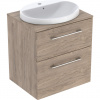 Geberit Selnova Square - Skrinka s umývadlom, 59x50x70 cm, 2 zásuvky, orech hickory 502.870.00.1