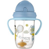Canpol Babies nevylievací hrnček so slamkou a závažím Bonjour Paris 270 ml, modrý