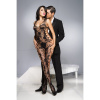 Music Legs Music Legs Rozenprint Catsuit - Zwart One Size (S-L 34 - 40) černá