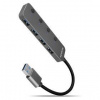 USB Hub Axagon 4x USB 3.2 Gen/USB-C, kábel USB-A 20cm (HUE-MSA) sivý