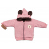 Oteplená pletená bundička Teddy Bear, Baby Nellys, dvojvrstvová, ružová, veľ. 80/86 68/74 (6-9m)