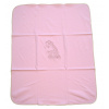 Bavlněná deka do kočárku, Dětský svět, DVOJITÁ, světle růžová se žirafou (Dětská letní bavlněná deka do kočárku, Dětský svět, DVOJITÁ, světle růžová se žirafou)