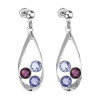 Evolution Group Náušnice bižutéria so Swarovski krištáľmi fialová slza 51064.3