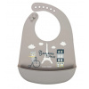 Canpol babies Silikónový podbradník s vreckom, Bonjour Paris - sivý Canpol Babies