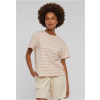 Ladies Striped Boxy Tee - lemonadepink/whitesand 4XL