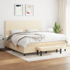 zahrada-XL Boxspring posteľ s matracom krémová 200x200 cm látka 3136706