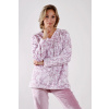 Dámske teplé pyžamo Flora 64569102 - Vestis S lila-bílá