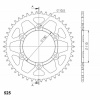 SUPERSPROX Rozeta -hliník SUPERSPROX RAL-480:46-BLK čierna 46T, 525