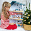 Tooky Toy Domček pre bábiky Vila – drevený domček pre deti pre deti od 3 rokov | rozvoj fantázie | s nábytkom