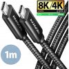Axagon BUCM4X-CM10AB USB-C, USB4 Gen 3×2, PD 240W 5A, 8K HD, ALU, 1m