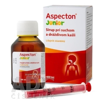 Aspecton Junior sirup pri suchom a dráždivom kašli s islandským lišajníkom 1x100 ml, 4030031890734