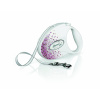 Vodítko Flexi Glam Splash Pink M opasok 5m/25kg biela