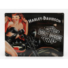 Edicola Príslušenstvo 3D kovová tabuľka - Harley Davidson American Classic Biker Babe 1:1 Black Orange