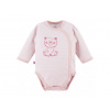 Eevi Body rozopínacie s dlhým rukávom BIG BEAR ružové - 68