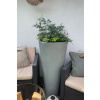 Kvetináč RONDO CLASSICO, sklolaminát, výška 100 cm, betón design, sivý