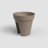 Květináč CAPRI, na zábradlí, 30cm, plast, šedá|MATTE TAUPE|Artevasi