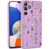 Silikónové puzdro na Samsung Galaxy A14 5G A146 Tech Protect Mood Garden fialové