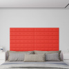 vidaXL Nástenné panely 12 ks červené 90x15 cm umelá koža 1,62 m² 343997