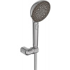 Hansa Aurelia - Set sprchovej hlavice, držiaka a hadice, 3 prúdy, brúsená oceľ 4717012080