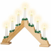 Springos LED vianočný svietnik - 7 sviečok, 30cm, 2xAA, drevený