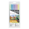 Tombow Tombow Sada obojstranných fixiek ABT DUAL BRUSH PEN – Pastels, 6 ks (ABT-6P-2)