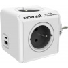 Cubenest Powercube Original USB PD 20W, A+C, 4× zásuvka, bílá/šedá, dětská pojistka, uzemnění, max. 16A/250V~3680W PC220GY