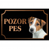 Jack Russell teriér - Kovová tabuľka POZOR PES