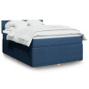 Posteľný rám boxspring s matracom modrý 160x200 cm látka-ForU-3287506