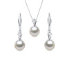 Set šperkov z bieleho zlata s Akoya perlami a diamantmi KLENOTA S0626402