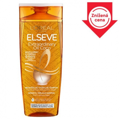L'Oréal Paris Elseve Extraordinary Oil Coco, nezaťažujúci vyživujúci šampón, 400 ml