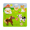 Viga Drevené puzzle na doske Farma 23x23x1 plnofarebný motív
