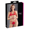 Cottelli LINGERIE Zmyselná Čipkovaná Súprava Podprsenka a Tangá Červená S