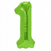 Balón Fóliový Číslo Číselko 1 Zelený 100 cm