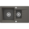 Granitový drez s odkvapkávačom a prídavnou vaničkou ZORBA 760, do skrinky šírka 60 cm, metalický antracit