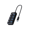 USB rozbočovač Geti GUH4AS 4x USB-A 3.0 so spínačmi