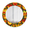 Okrúhle zrkadlo s potlačou Retro tulipány fi 50 cm