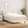 vidaXL Posteľný rám boxsping s matracom krémový 80x200 cm látka - Krémová - 209360-206937