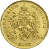 Zlatá investičná minca Štvorzlatník Fr. Jozefa I.4 Gulden 10 Frankov 1892 (novorazba)