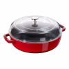 Staub liatinový kastról so sklenenou pokrievkou Braiser 24 cm, čerešňa, 12722406