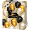 Darčeková taška s vzorom balónov strednej veľkosti exkluzívna 18x23x10cm